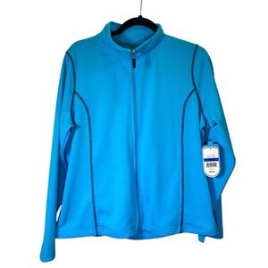 NEW  BE INSPIRED Women size PXL teal blue full zip long sleeve athletic jacket
